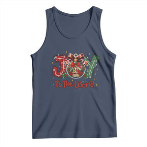 Jesus Christmas Tank Top Joy To The World TS14 Navy Print Your Wear