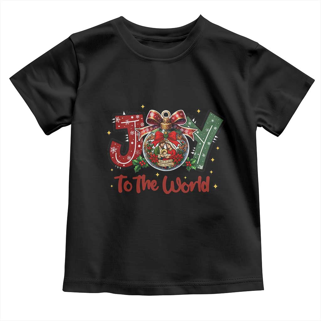 Jesus Christmas Toddler T Shirt Joy To The World TS14 Black Print Your Wear