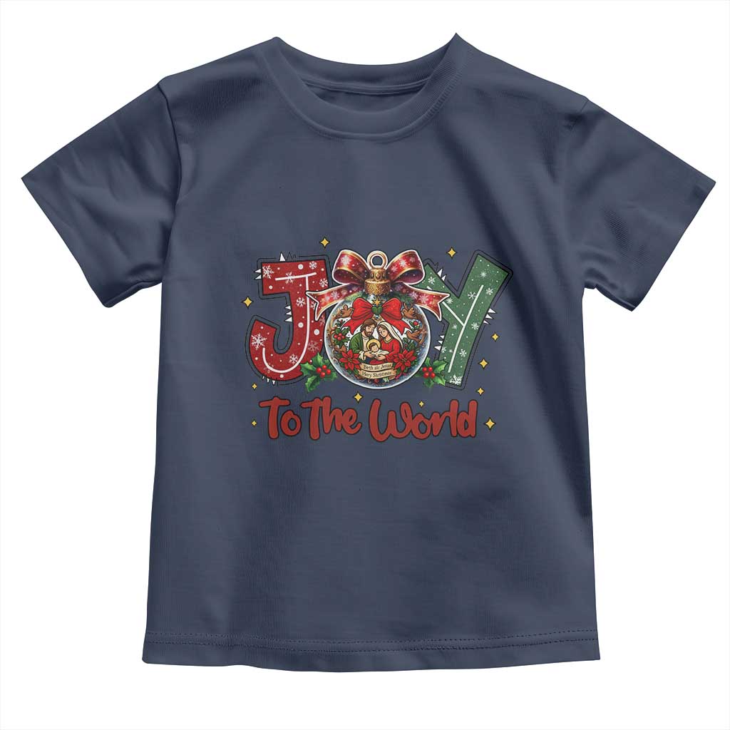 Jesus Christmas Toddler T Shirt Joy To The World TS14 Navy Print Your Wear