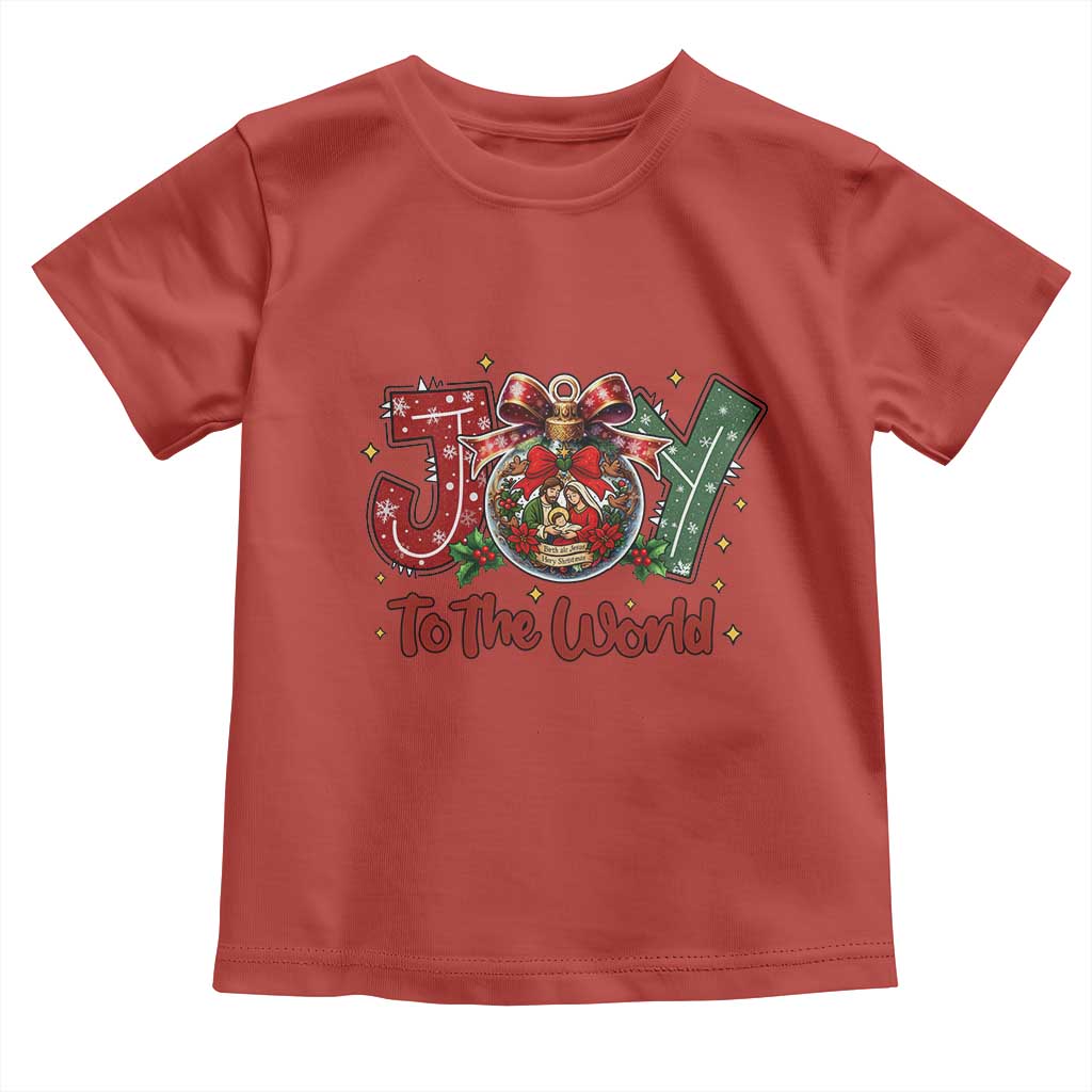 Jesus Christmas Toddler T Shirt Joy To The World TS14 Red Print Your Wear