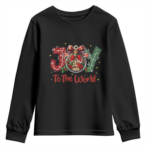 Jesus Christmas Youth Sweatshirt Joy To The World TS14 Black Print Your Wear