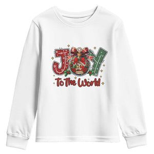 Jesus Christmas Youth Sweatshirt Joy To The World TS14 White Print Your Wear