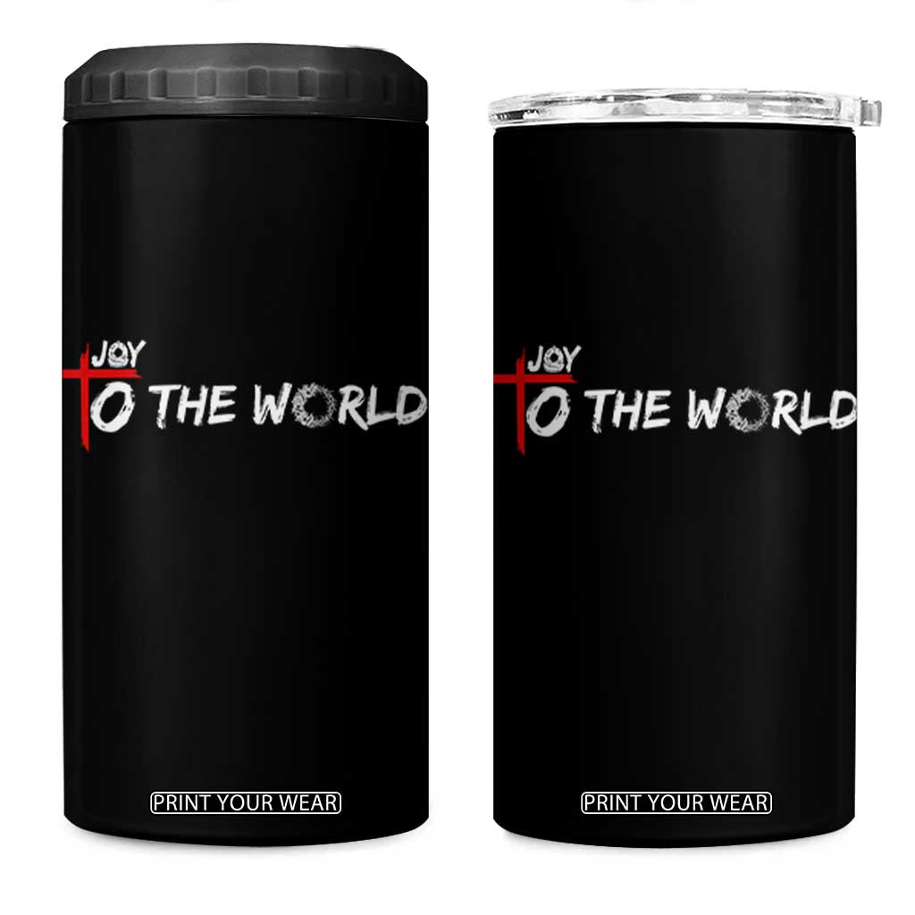 Jesus Christian Christmas 4 in 1 Can Cooler Tumbler Joy To The World TS14 One Size: 16 oz Black Print Your Wear