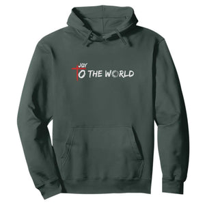 Jesus Christian Christmas Hoodie Joy To The World TS14 Dark Forest Green Print Your Wear