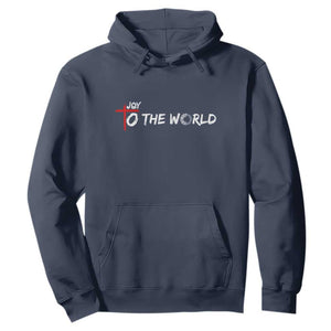 Jesus Christian Christmas Hoodie Joy To The World TS14 Navy Print Your Wear