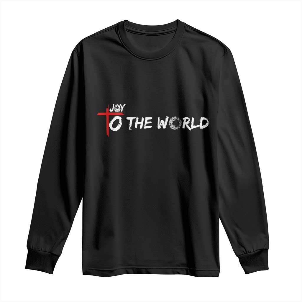 Jesus Christian Christmas Long Sleeve Shirt Joy To The World - Print Your Wear