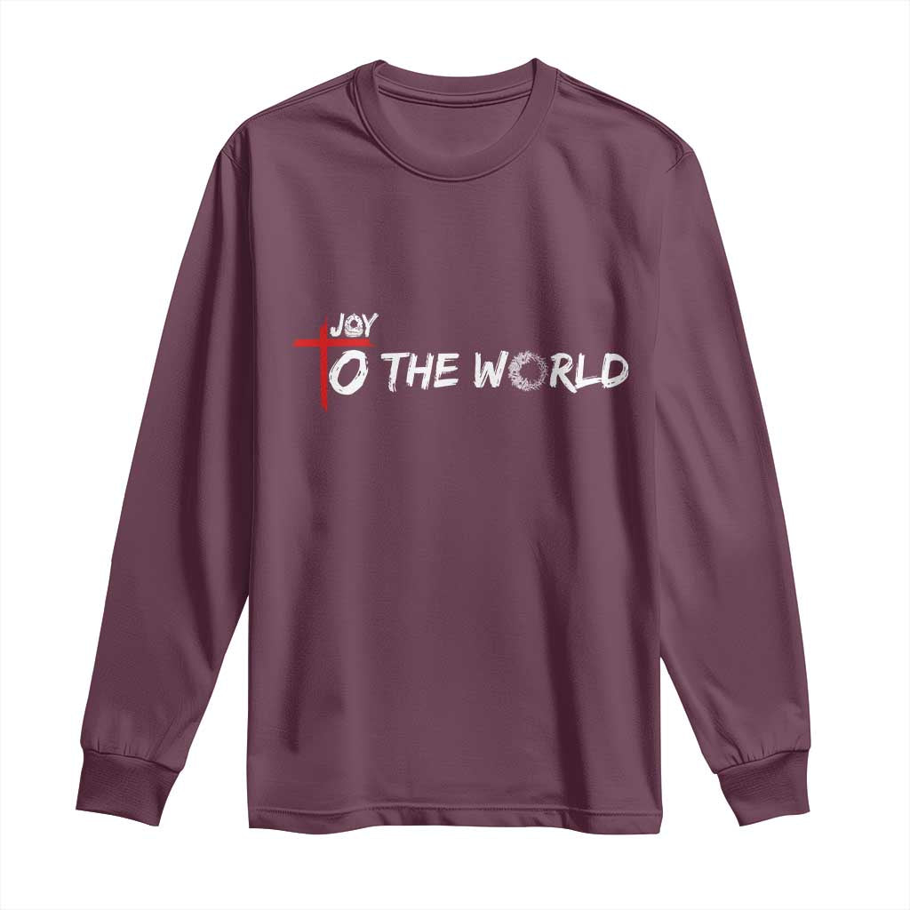 Jesus Christian Christmas Long Sleeve Shirt Joy To The World TS14 Maroon Print Your Wear
