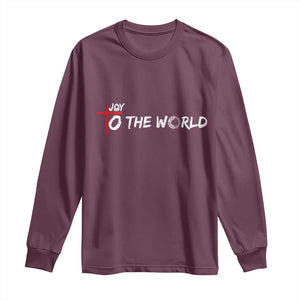 Jesus Christian Christmas Long Sleeve Shirt Joy To The World - Print Your Wear