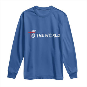 Jesus Christian Christmas Long Sleeve Shirt Joy To The World TS14 Royal Blue Print Your Wear