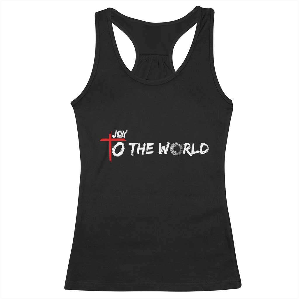 Jesus Christian Christmas Racerback Tank Top Joy To The World - Print Your Wear