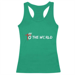Jesus Christian Christmas Racerback Tank Top Joy To The World - Print Your Wear