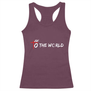 Jesus Christian Christmas Racerback Tank Top Joy To The World - Print Your Wear