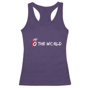 Jesus Christian Christmas Racerback Tank Top Joy To The World - Print Your Wear