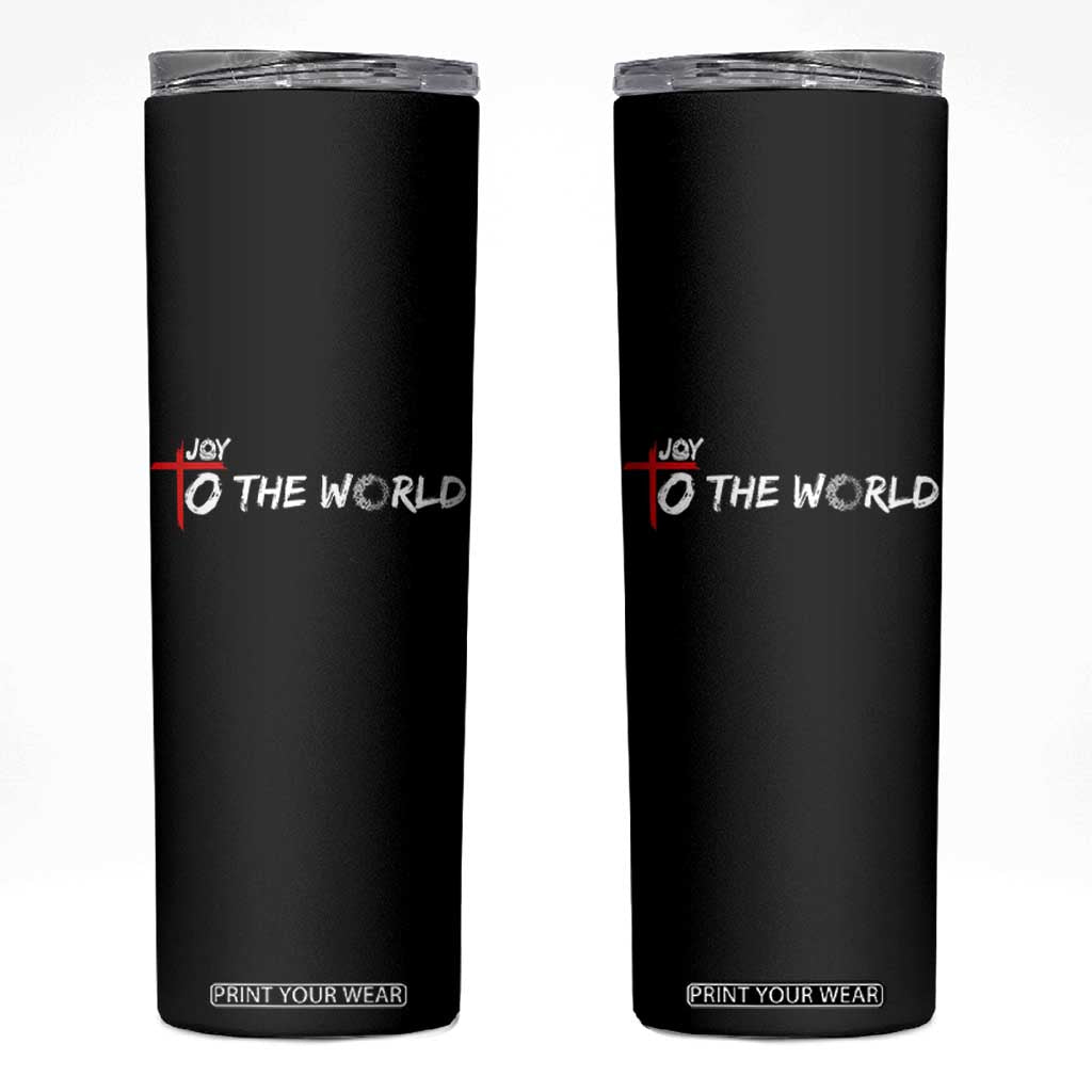 Jesus Christian Christmas Skinny Tumbler Joy To The World TS14 Black Print Your Wear