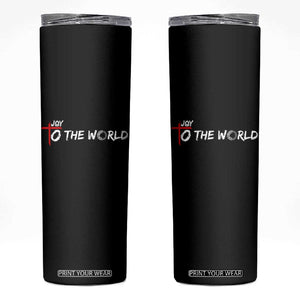 Jesus Christian Christmas Skinny Tumbler Joy To The World TS14 Black Print Your Wear