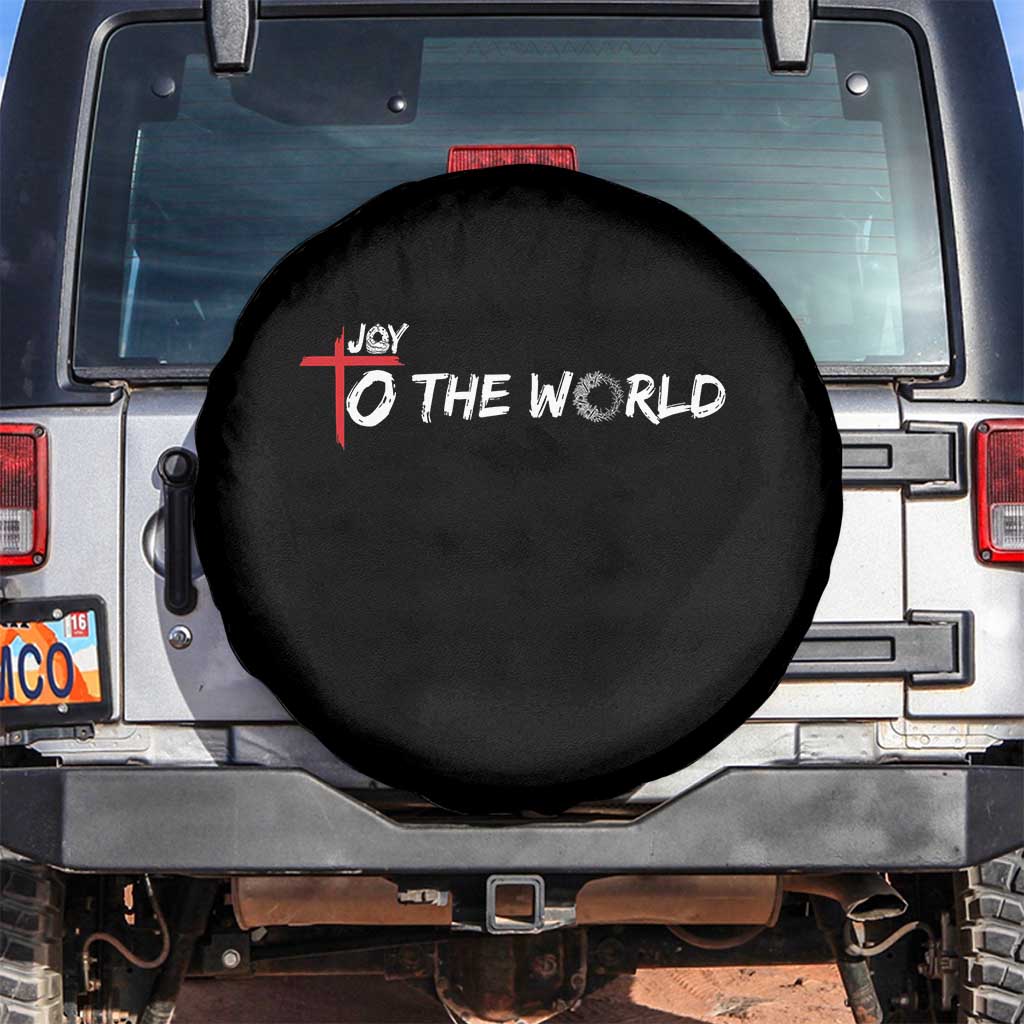 Jesus Christian Christmas Spare Tire Cover Joy To The World TS14 No hole Black Print Your Wear