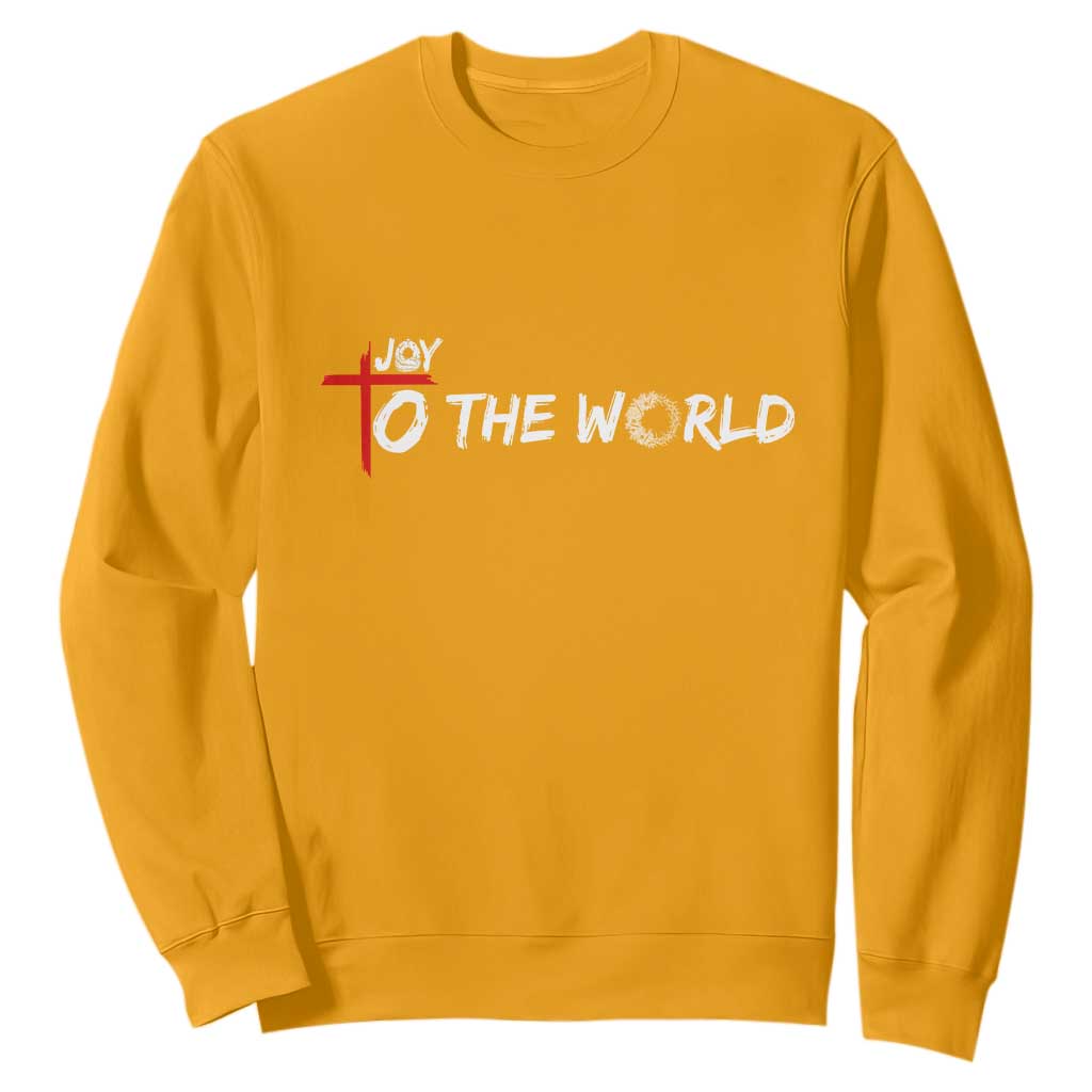 Jesus Christian Christmas Sweatshirt Joy To The World TS14 Gold Print Your Wear