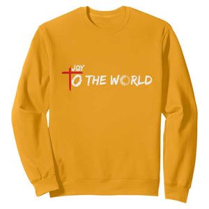 Jesus Christian Christmas Sweatshirt Joy To The World TS14 Gold Print Your Wear