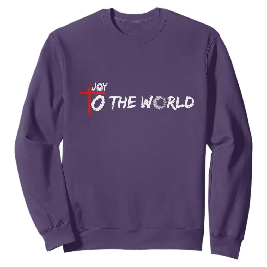 Jesus Christian Christmas Sweatshirt Joy To The World TS14 Purple Print Your Wear