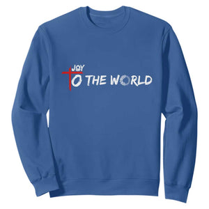 Jesus Christian Christmas Sweatshirt Joy To The World - Print Your Wear