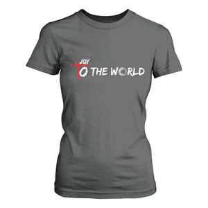Jesus Christian Christmas T Shirt For Women Joy To The World TS14 Dark Heather Print Your Wear