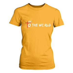 Jesus Christian Christmas T Shirt For Women Joy To The World TS14 Gold Print Your Wear