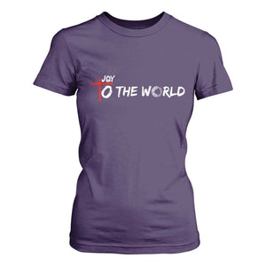 Jesus Christian Christmas T Shirt For Women Joy To The World TS14 Purple Print Your Wear