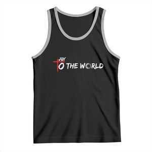 Jesus Christian Christmas Tank Top Joy To The World TS14 Black Athletic Heather Print Your Wear