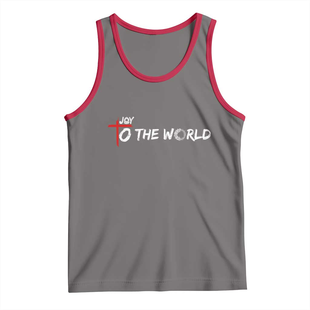 Jesus Christian Christmas Tank Top Joy To The World TS14 Deep Heather Red Print Your Wear