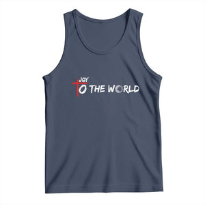 Jesus Christian Christmas Tank Top Joy To The World TS14 Navy Print Your Wear