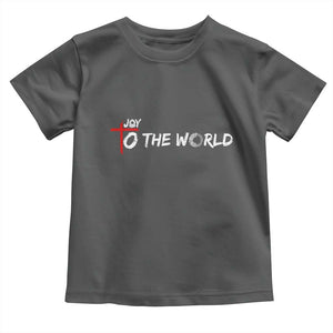 Jesus Christian Christmas Toddler T Shirt Joy To The World TS14 Dark Heather Print Your Wear