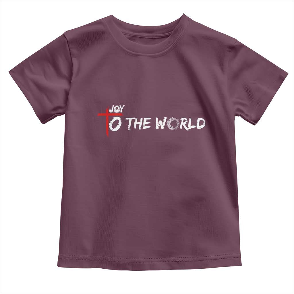 Jesus Christian Christmas Toddler T Shirt Joy To The World TS14 Maroon Print Your Wear
