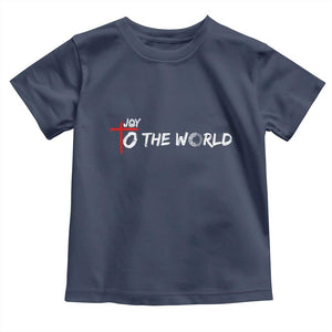 Jesus Christian Christmas Toddler T Shirt Joy To The World TS14 Navy Print Your Wear