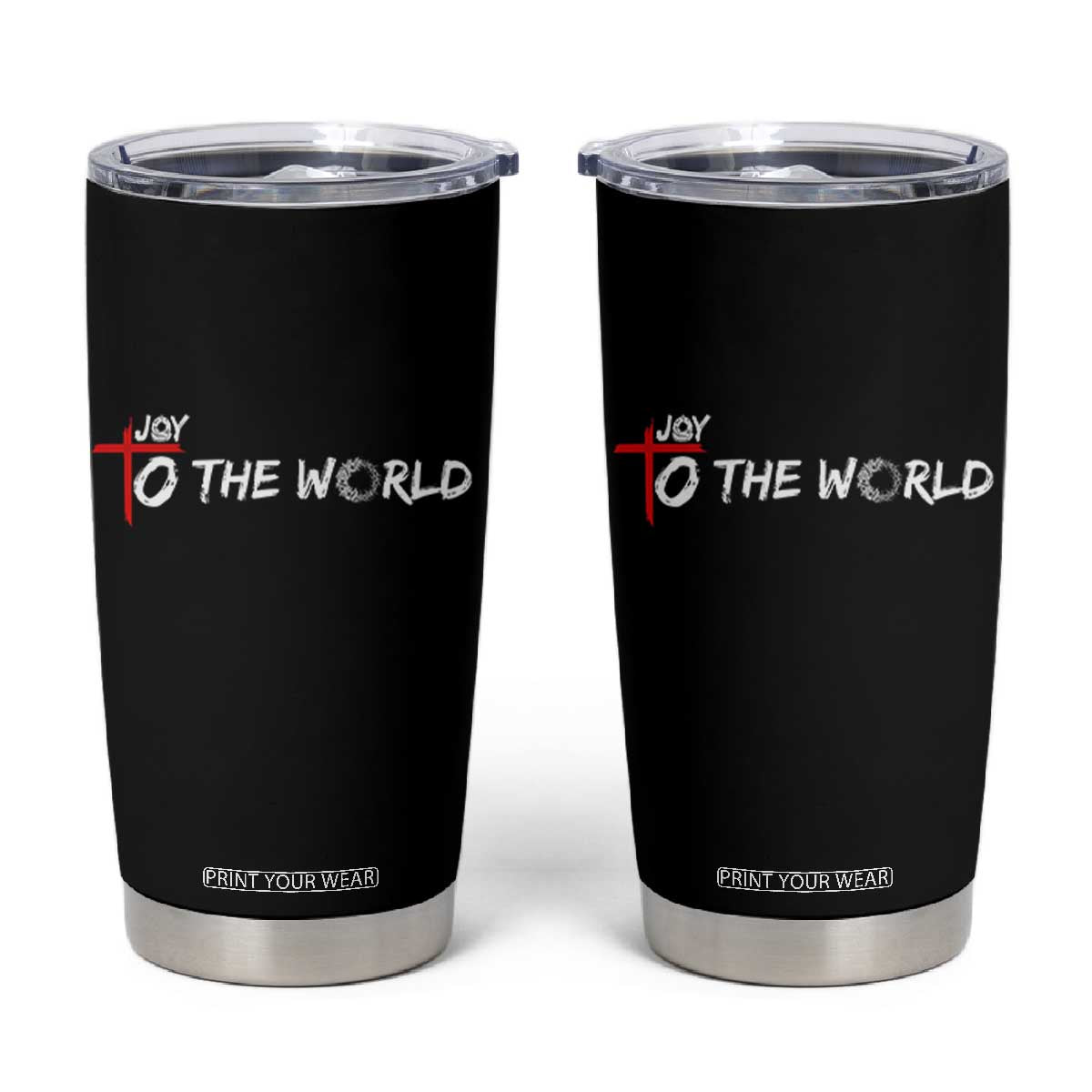Jesus Christian Christmas Tumbler Cup Joy To The World TS14 Black Print Your Wear