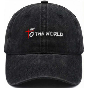 Jesus Christian Christmas Washed Cotton Baseball Cap Joy To The World TS14 Washed Cap Universal Fit Black Print Your Wear