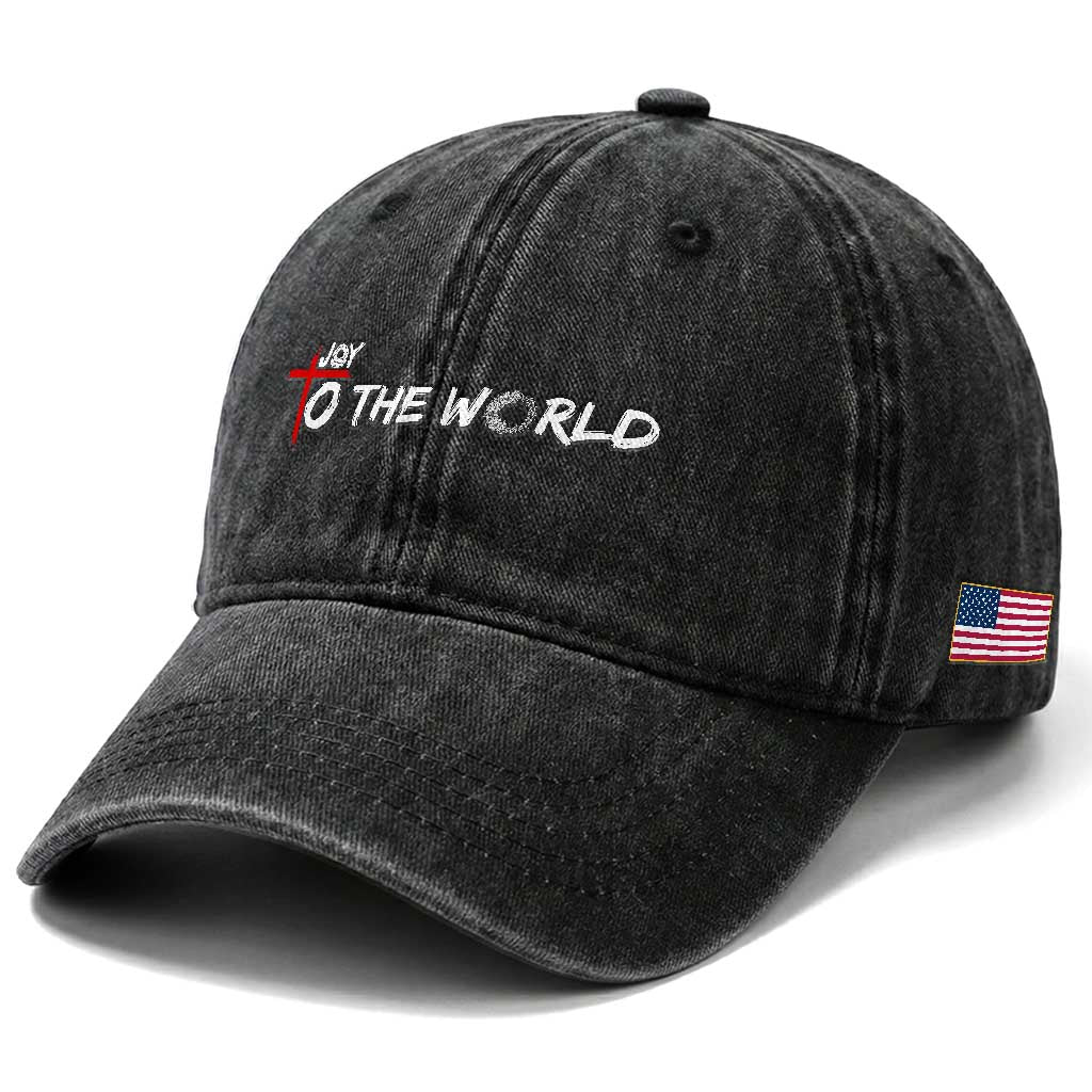 Jesus Christian Christmas Washed Cotton Baseball Cap Joy To The World TS14 Print Your Wear