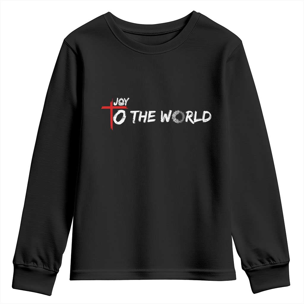 Jesus Christian Christmas Youth Sweatshirt Joy To The World TS14 Black Print Your Wear