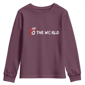 Jesus Christian Christmas Youth Sweatshirt Joy To The World TS14 Maroon Print Your Wear