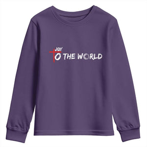 Jesus Christian Christmas Youth Sweatshirt Joy To The World TS14 Purple Print Your Wear