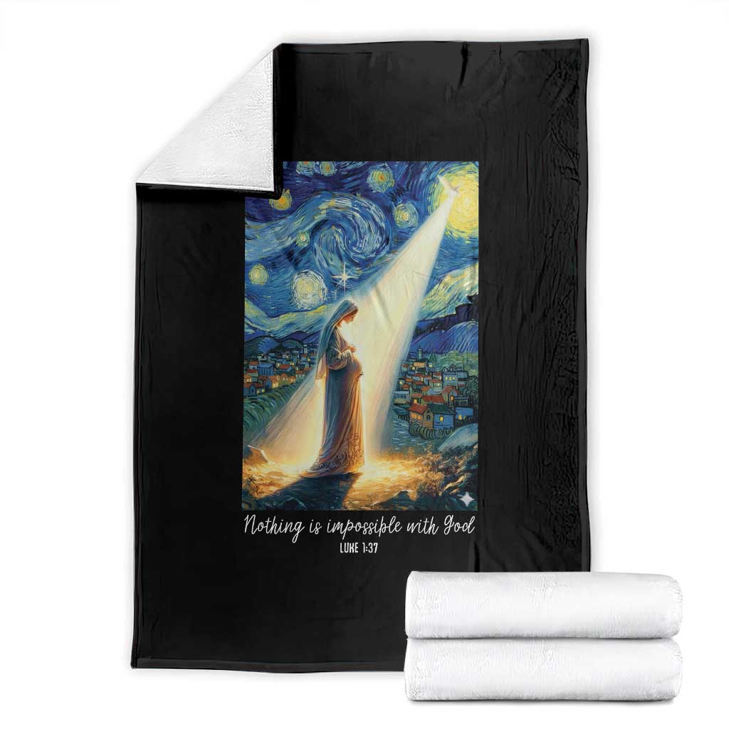 Virgin Mary Starry Night Throw Blanket Luke 2:11 Christian Faith TS14 Black Print Your Wear