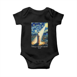 Virgin Mary Starry Night Baby Onesie Luke 2:11 Christian Faith TS14 Black Print Your Wear