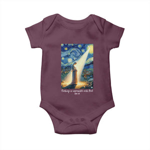 Virgin Mary Starry Night Baby Onesie Luke 2:11 Christian Faith TS14 Maroon Print Your Wear