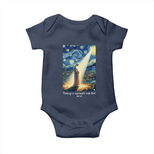Virgin Mary Starry Night Baby Onesie Luke 2:11 Christian Faith TS14 Navy Print Your Wear