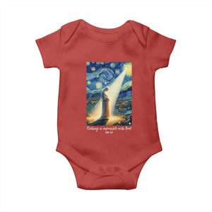 Virgin Mary Starry Night Baby Onesie Luke 2:11 Christian Faith TS14 Red Print Your Wear