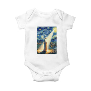 Virgin Mary Starry Night Baby Onesie Luke 2:11 Christian Faith TS14 White Print Your Wear