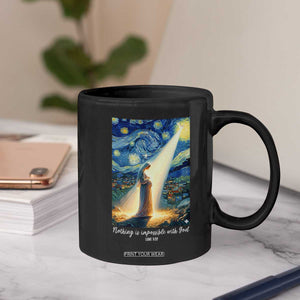 Virgin Mary Starry Night Coffee Mug Luke 2:11 Christian Faith TS14 Print Your Wear