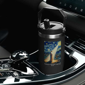 Virgin Mary Starry Night Flip Straw Tumbler Luke 2:11 Christian Faith TS14 Print Your Wear