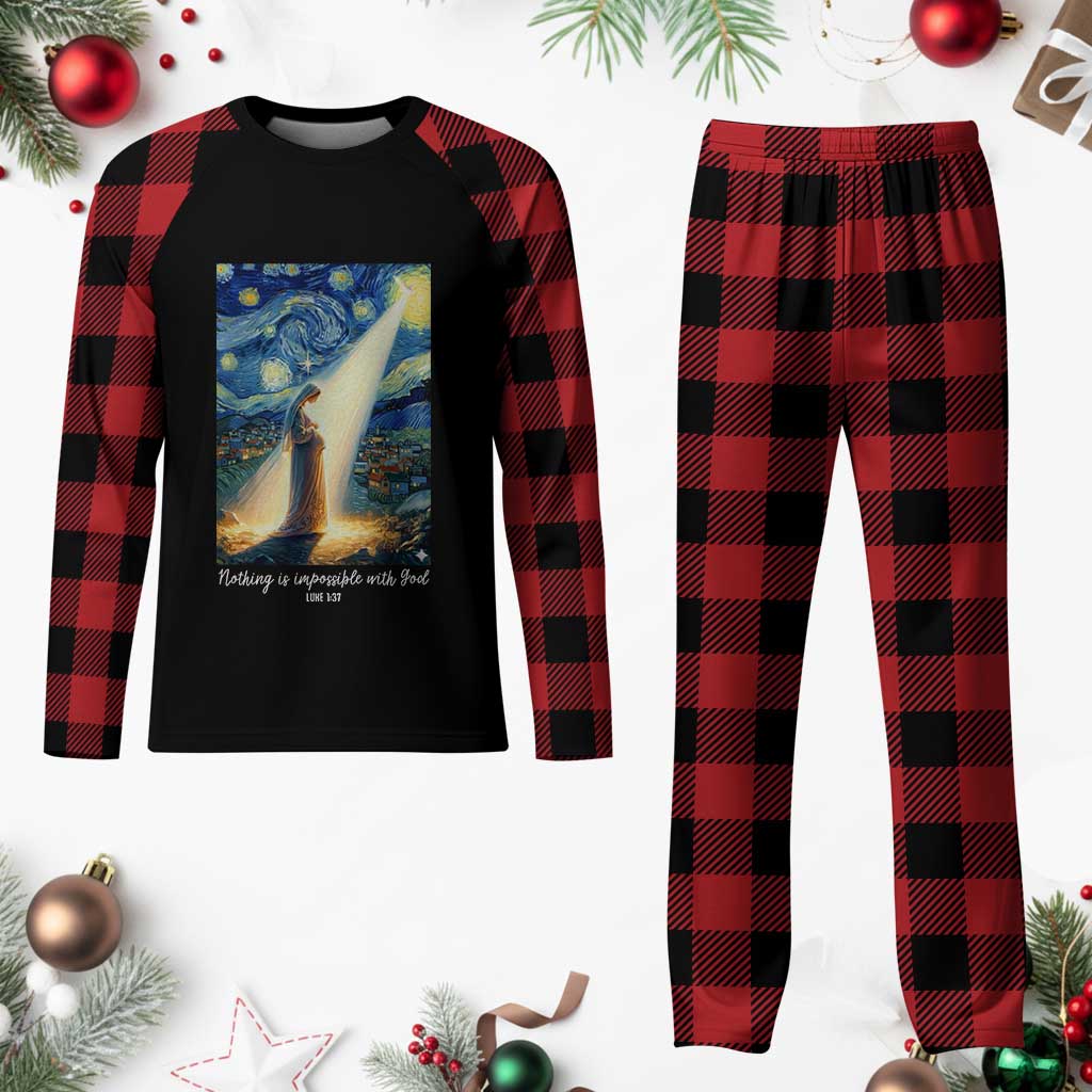 Virgin Mary Starry Night Plaid Pajama Set Luke 2:11 Christian Faith TS14 Buffalo Plaid Print Your Wear