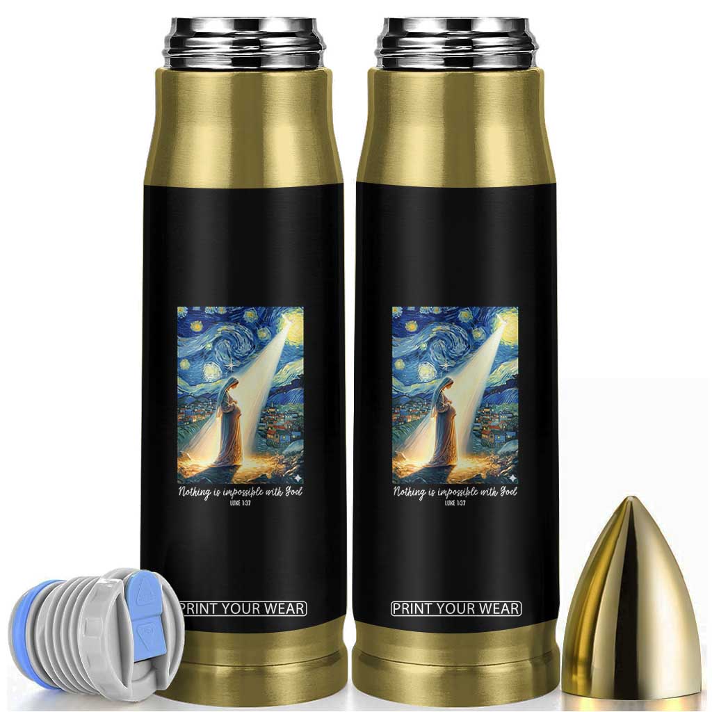 Virgin Mary Starry Night Bullet Tumbler Luke 2:11 Christian Faith TS14 Black Print Your Wear