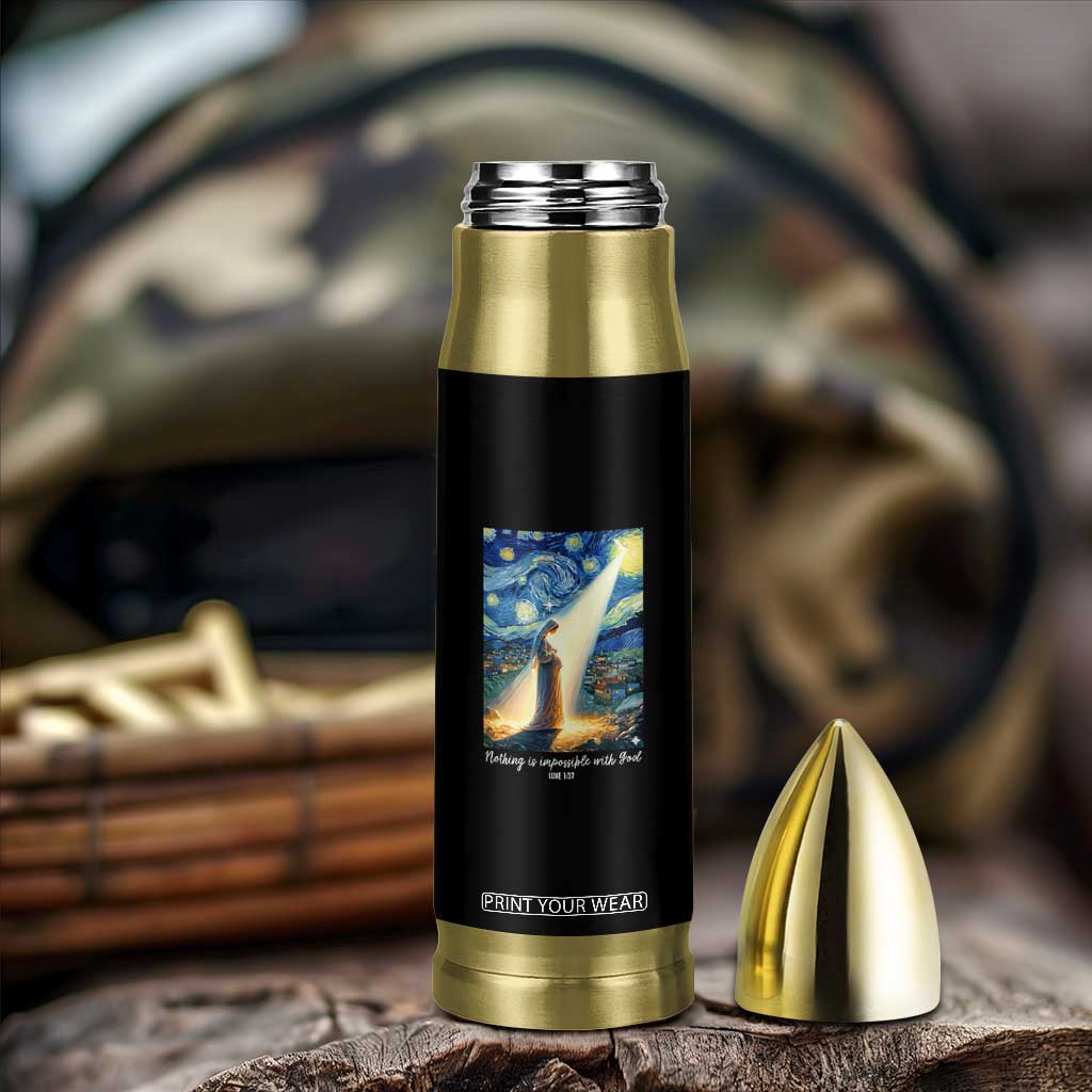 Virgin Mary Starry Night Bullet Tumbler Luke 2:11 Christian Faith TS14 Print Your Wear